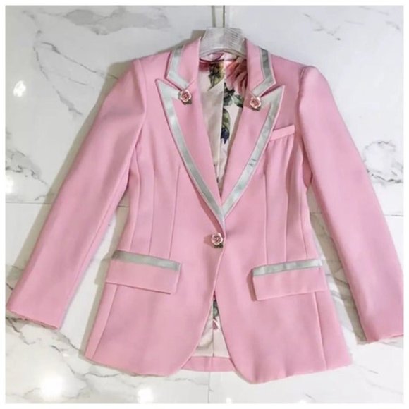 The Jossee Gorgeous Pink Blazer Jacket Small Medium - Picture 3 of 8